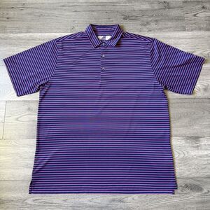 Donald Ross Men’s Navy Pink Striped Golf Polo The Galley Performance - Size XXL